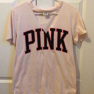 PINK. victoria’s secret light pink T-shirt cutout